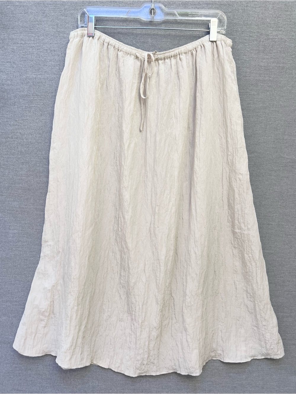 H&M Light Cream A-Line Flowy Midi Skirt